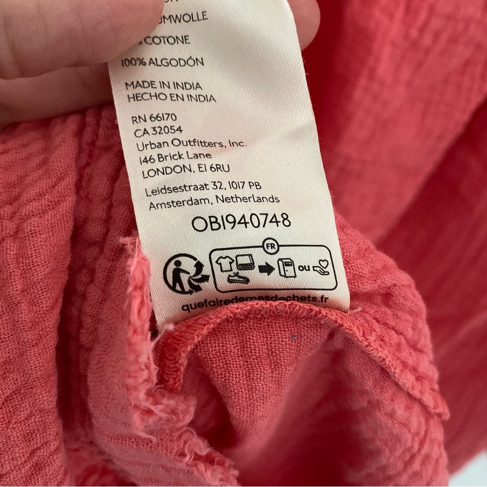 We the Free Horizons Double Cross Cotton Gauze Top Coral Paradise Size Medium - Picture 9 of 9